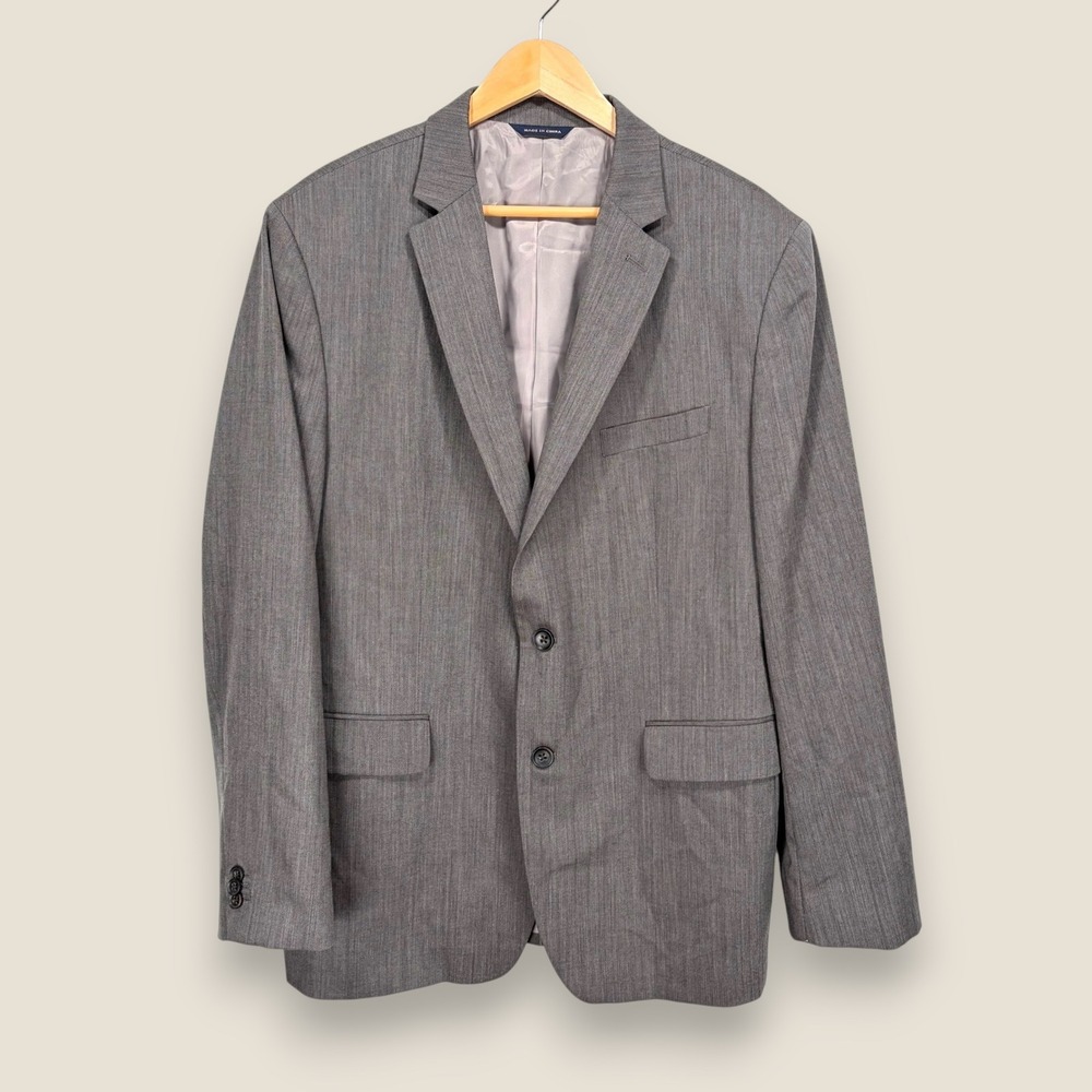 Banana Republic Modern Fit Blazer Sport Coat Men 44R Gray Brown 100% Wool 2 Btn
